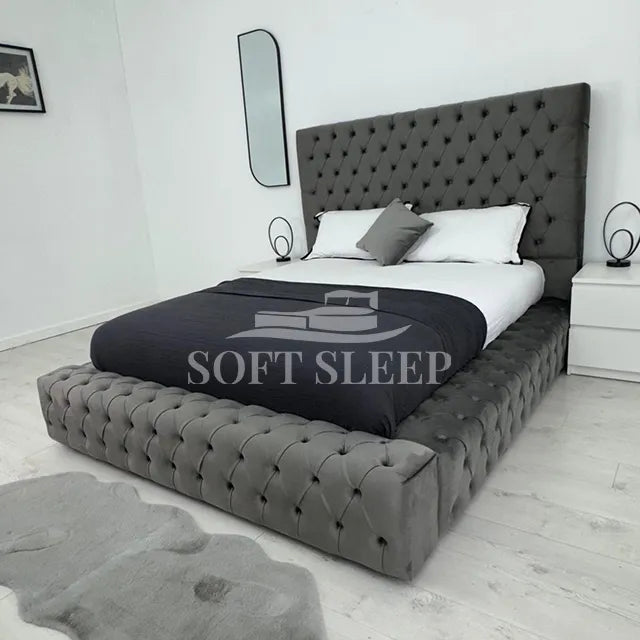 Midnight Royal Ambassador Chesterfield low Bed Frame With Storage Opti ...