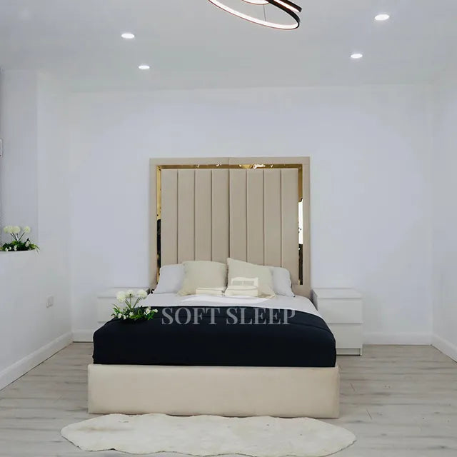 Delaney Mirror Bed frame With Storage Options