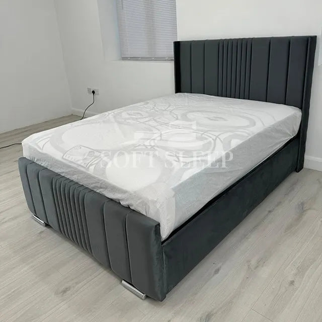 Dorian Wingback Upholstered Bed Frame With Storage Options