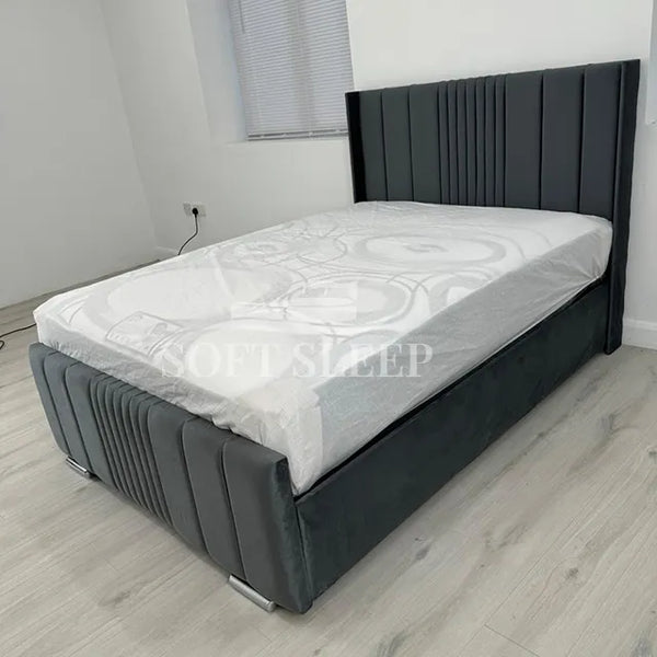 Dorian Wingback Upholstered Bed Frame With Storage Options