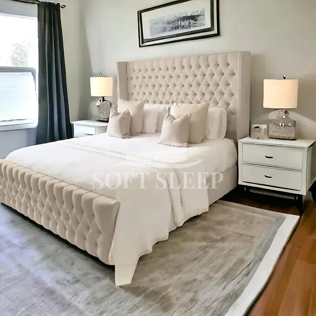 Fraser Wingback Chesterfield Bed Frame With Storage Options