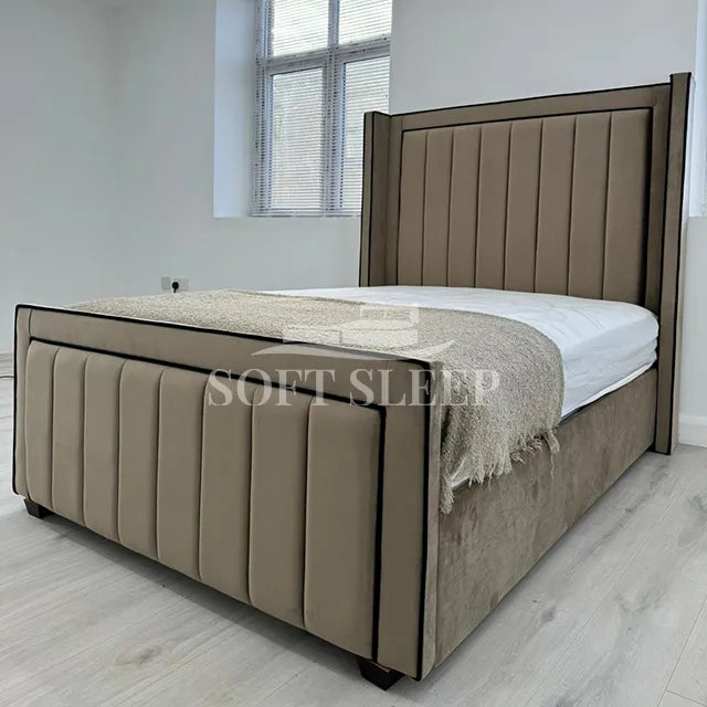 Lyla Soft Wingback Panel Bedframe With Storage Options