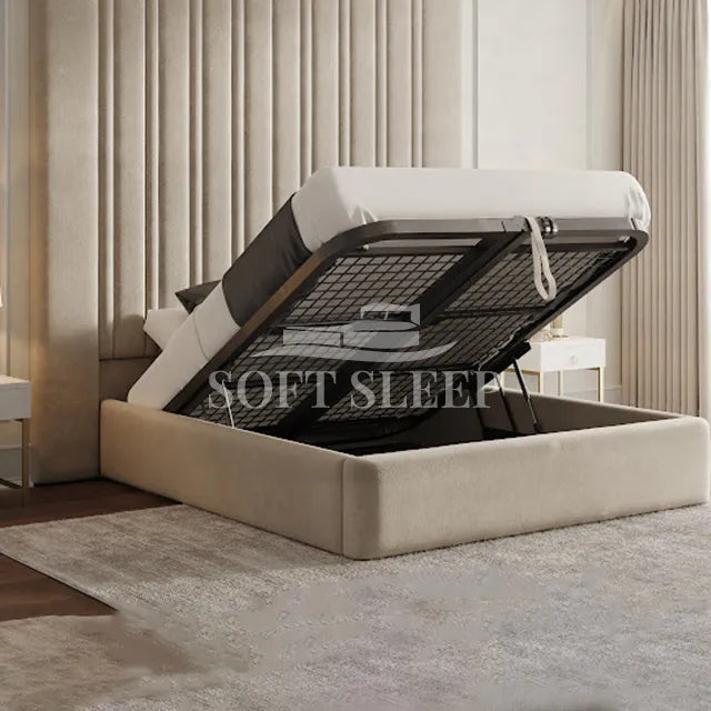 Violet Upholstered Bedframe With Storage Options